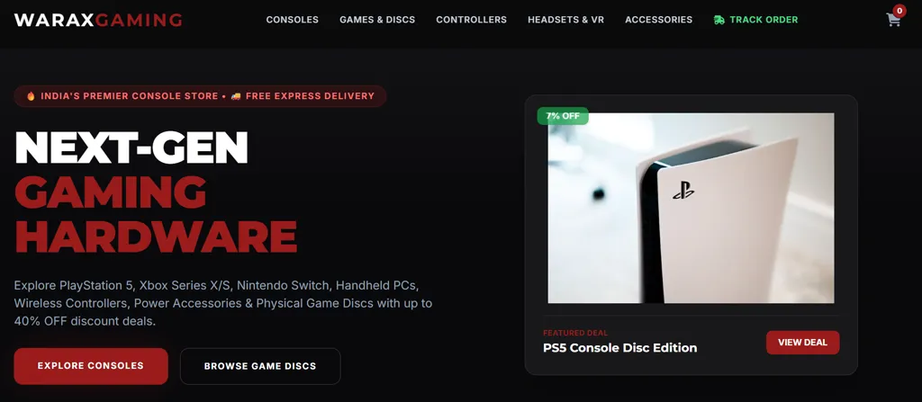 WaraxGaming e-commerce project preview - Custom online store by Codeatrix